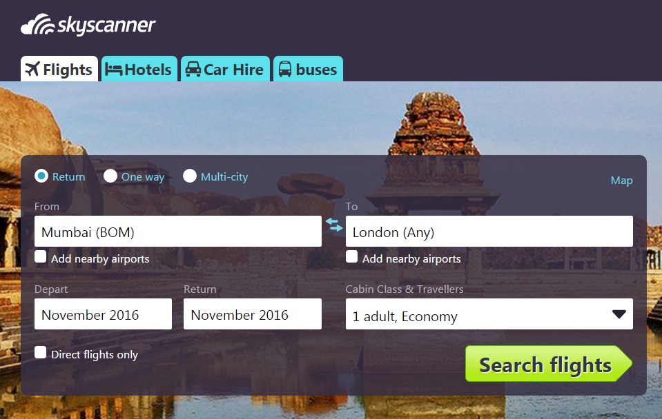 Use Country Search to explore flights to your dream destination on